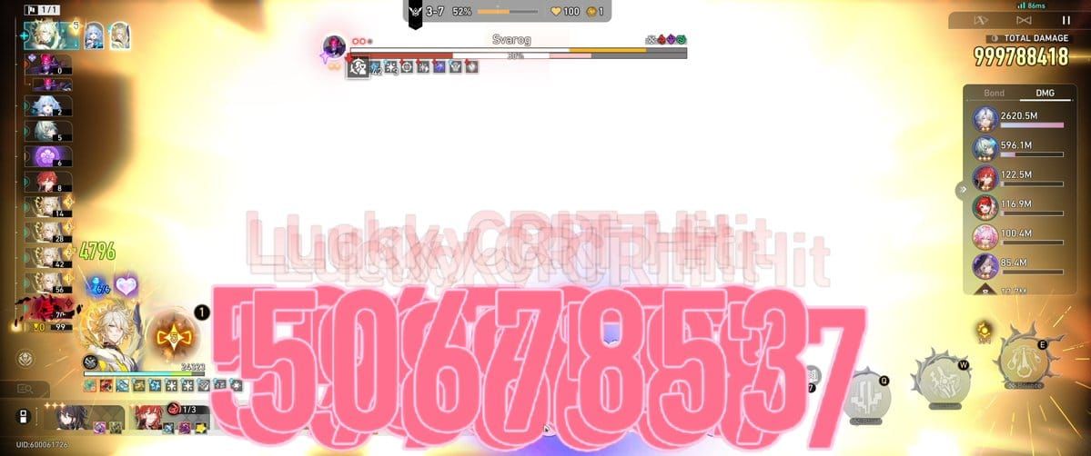 Damage calculation interface displaying Saber's performance benchmarks