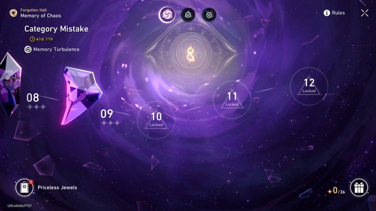 Honkai Star Rail Memory of Chaos Stage 12 interface displaying enemy information and completion statistics