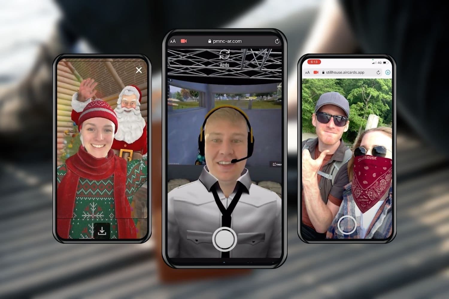 Multiple Likee AR filters and visual effects displayed in video content