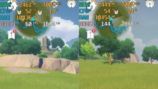 【原神】120帧/60帧对比