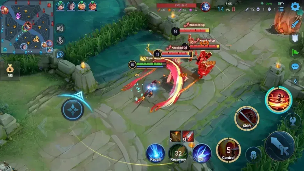 Multiple smartphones displaying Honor of Kings gameplay at high frame rates