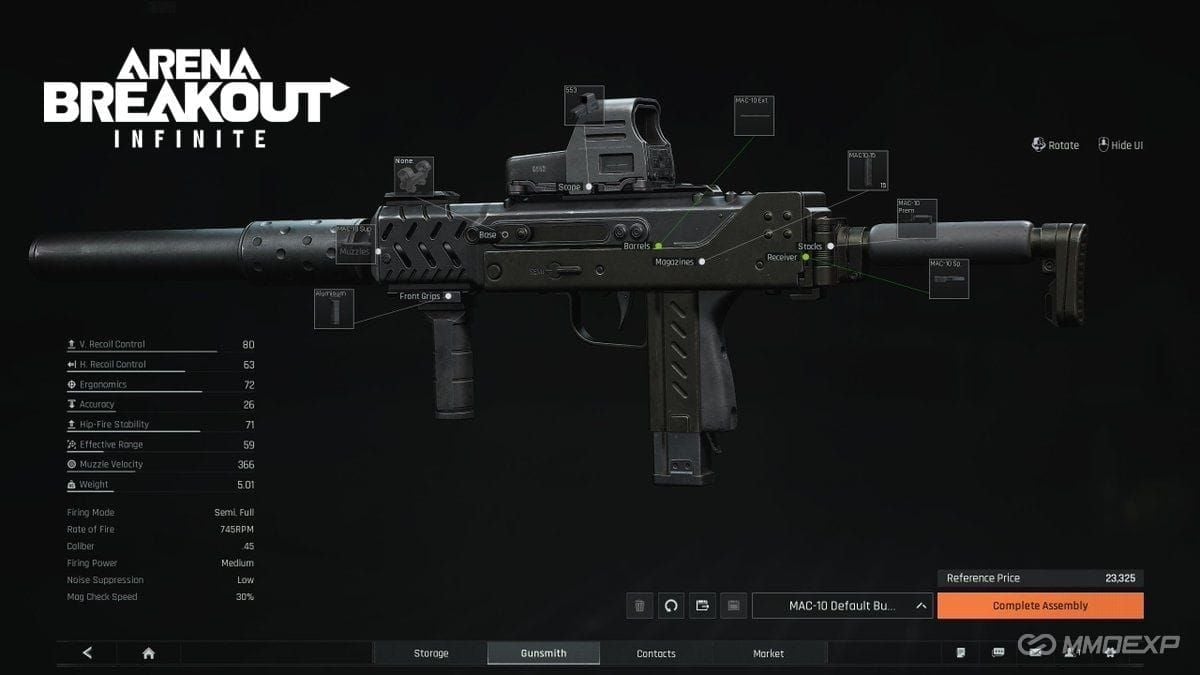 Arena Breakout Infinite budget weapon builds comparison showing cost-effective loadout options