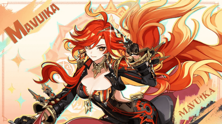 Mavuika, the Pyro Archon character from Genshin Impact wielding a claymore