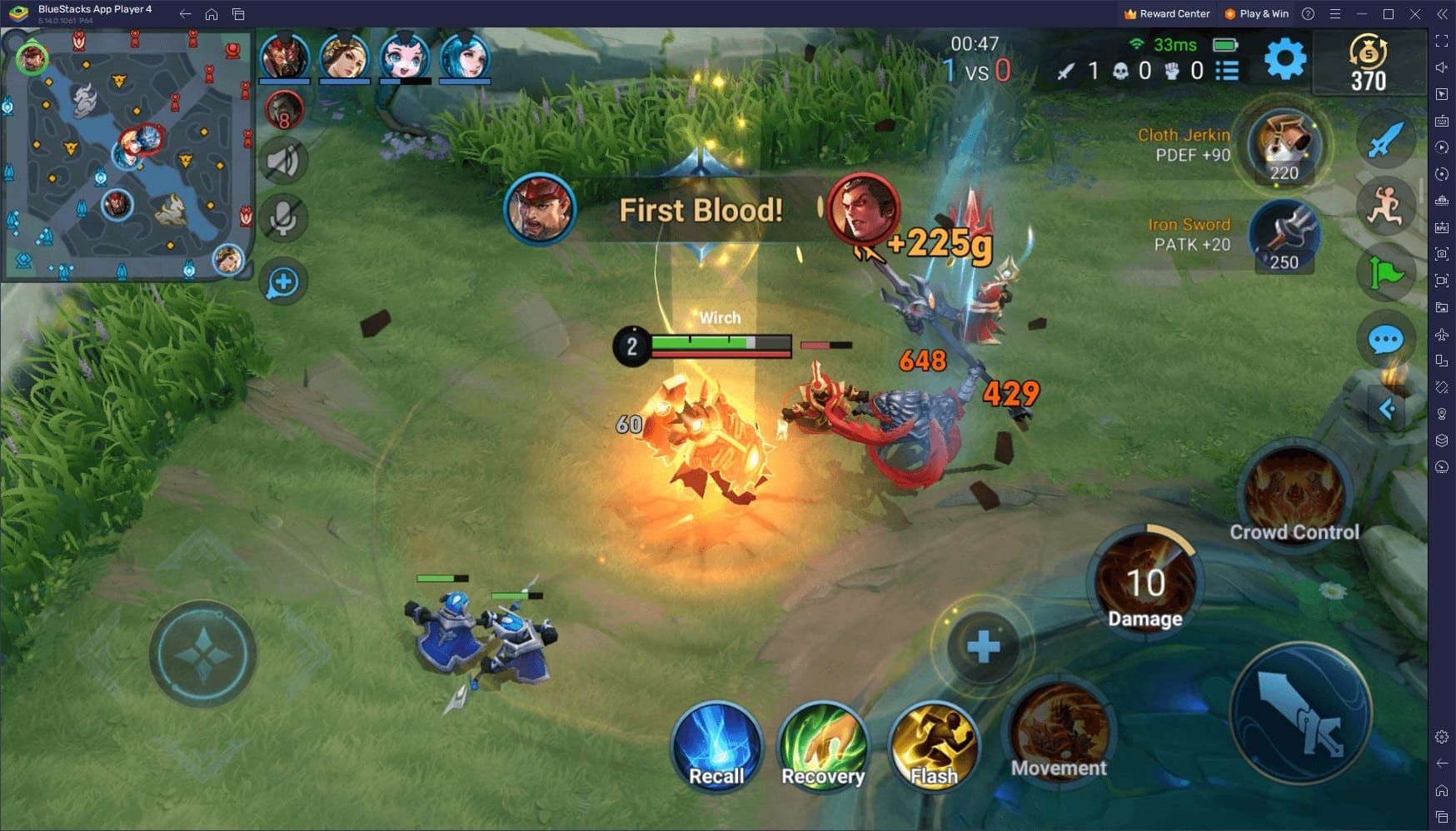 Honor of Kings tournament match showing mobile heroes engaging in team fight