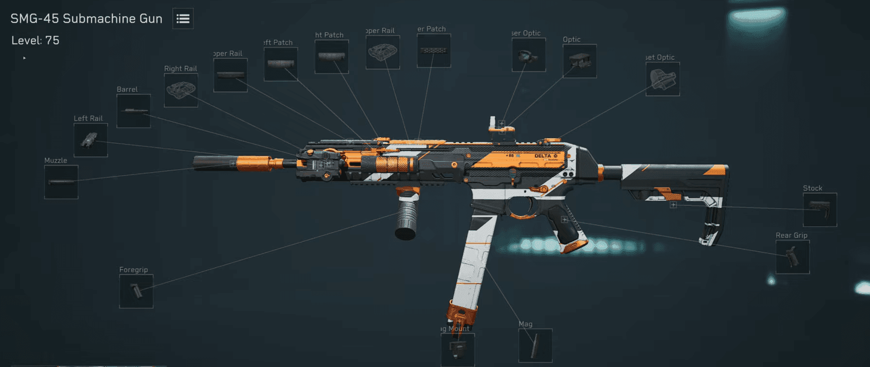 Delta Force SMG-45 submachine gun for close-quarters combat