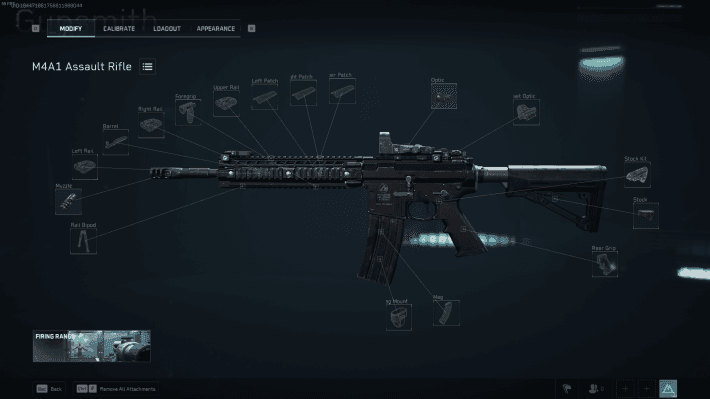 Delta Force weapon attachment customization screen showing stat modifications