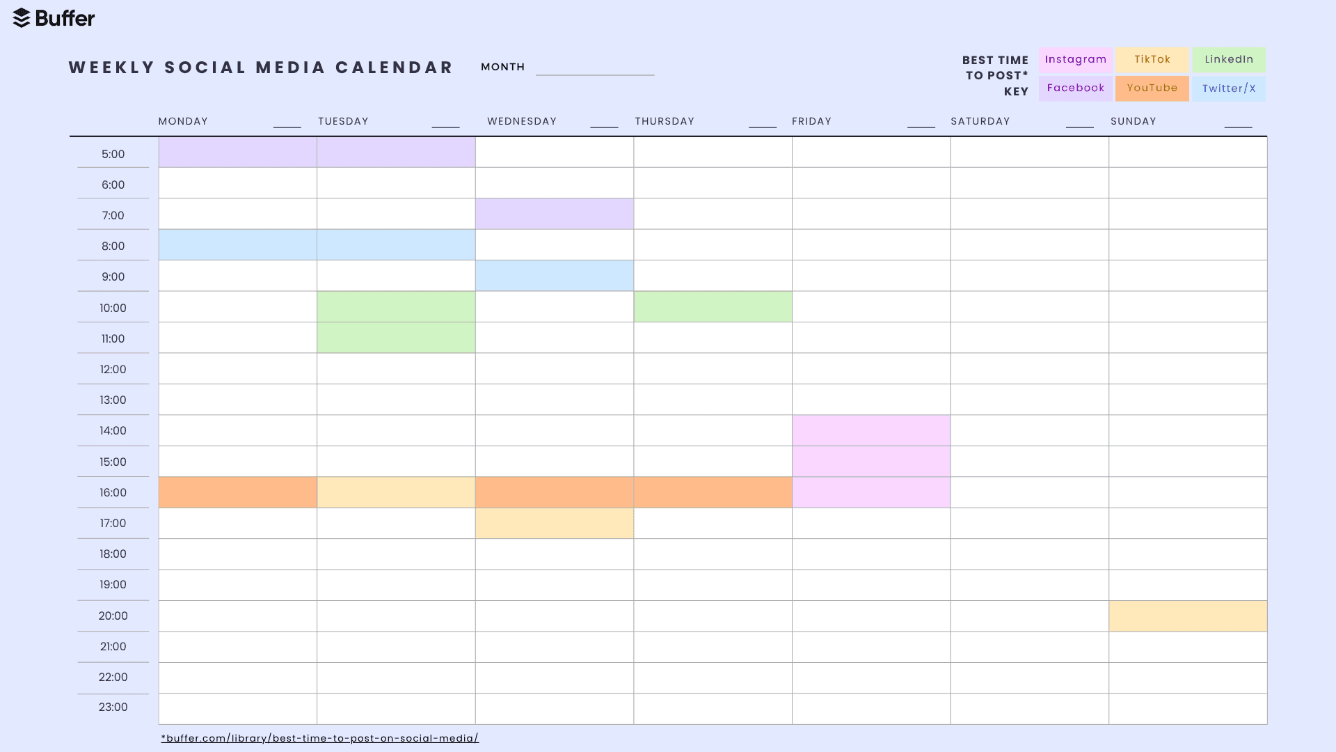 Chart displaying optimal Likee posting times for different global regions and age demographics