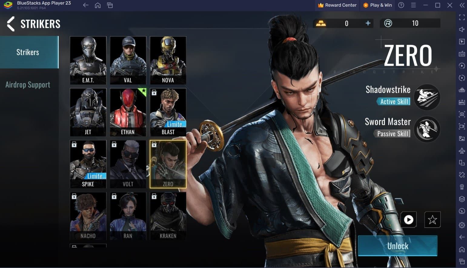 Blood Strike full character roster selection screen