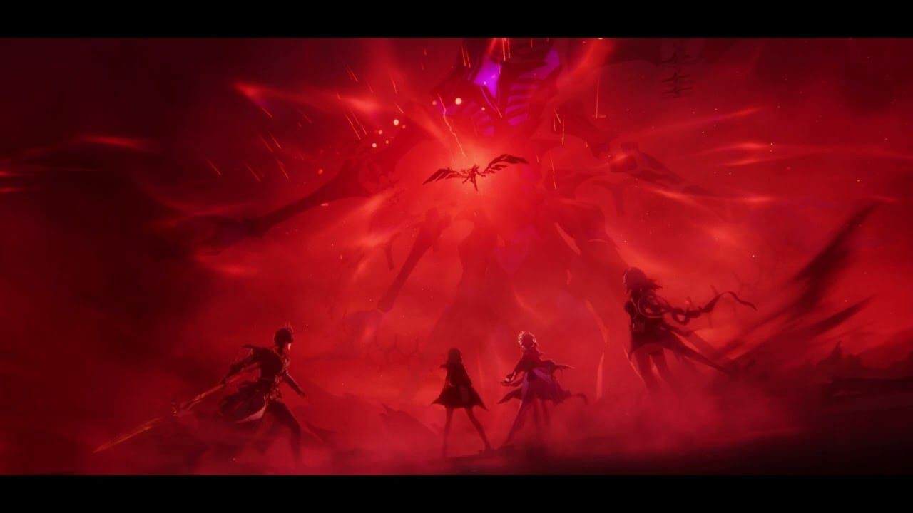 앰포리어스 최종 보스 아이언툼과의 전투 장면