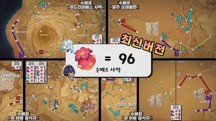 원신 밀리아스트라 원더랜드 파밍 루트 지도