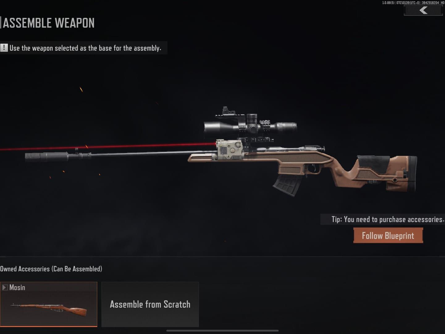 Arena Breakout Mosin-Nagant sniper rifle with 2x/7x scope and rail mounts for budget long-range gameplay