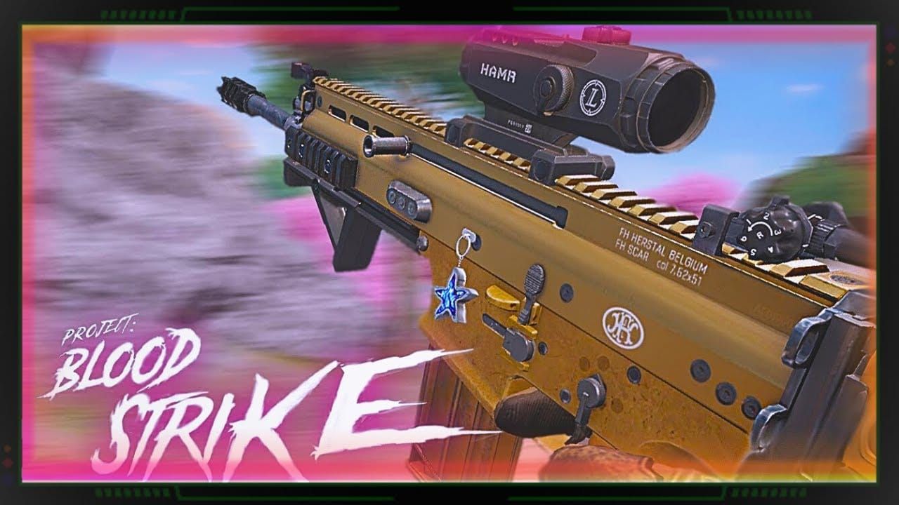 Blood Strike SCAR weapon recoil pattern training demonstration at 50 meter range