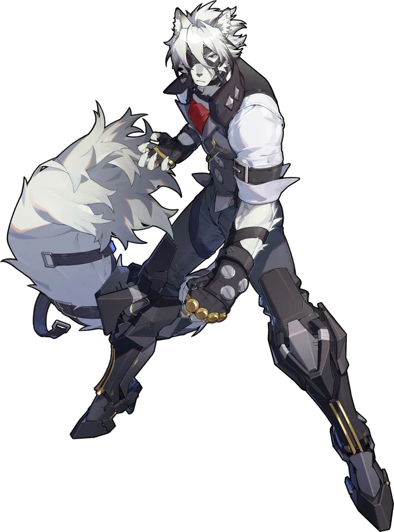 Lycaon character from Zenless Zone Zero showcasing his abilities