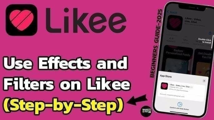 Likee editing interface with AR effects and tools