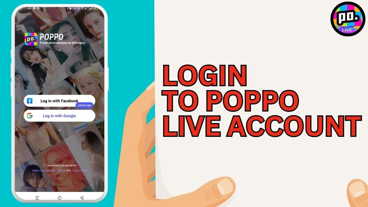 Poppo Live daily login and check-in screen showing ads, treasures, and claims