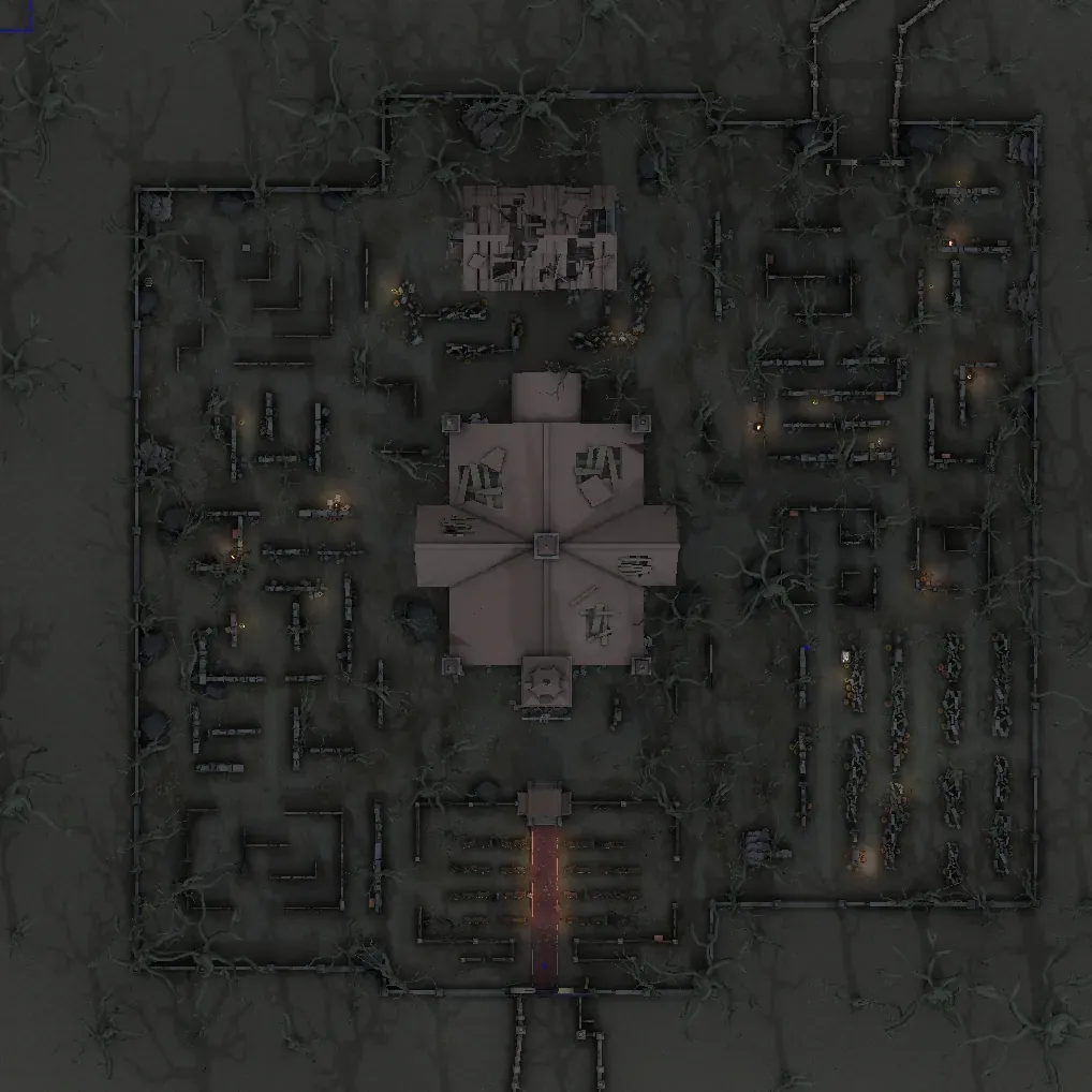 Identity V Red Church map layout with ciphers and loops