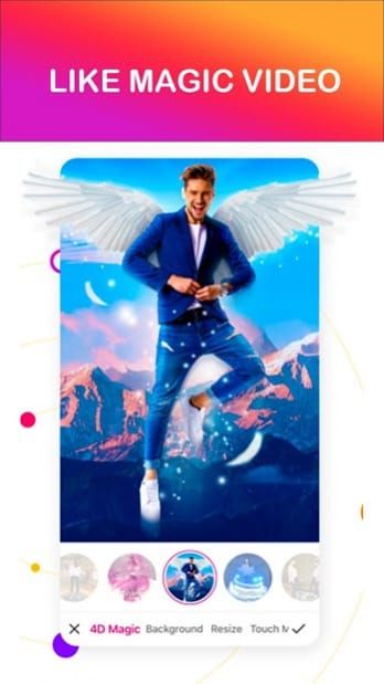 Likee app screenshot of 4D Magic AR effect in use