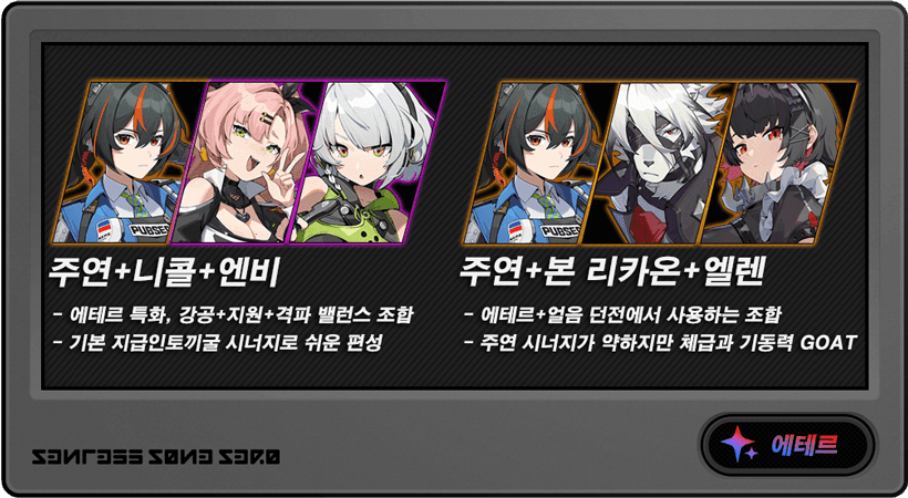 젠레스 존 제로 제로공동 추천 파티 비교