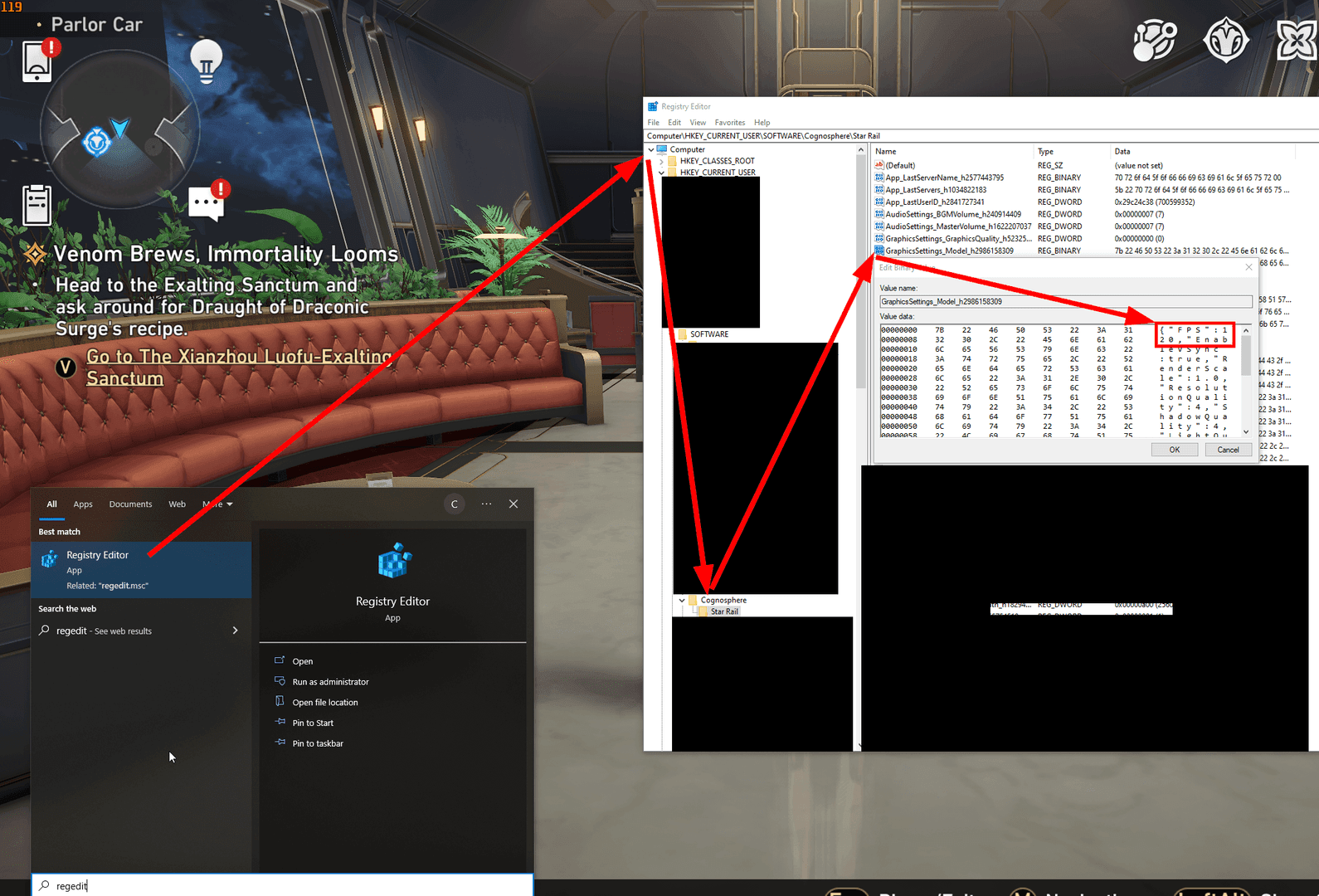 스타레일 FPS 표시 및 비교 차트