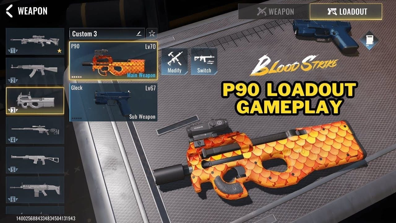 Blood Strike P90 loadout with EVA hybrid synergy