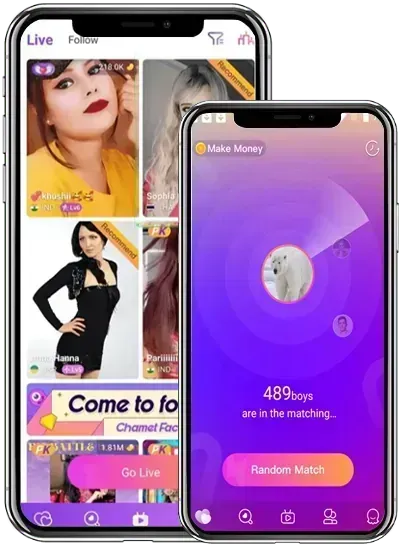 Chamet app security settings including 2FA and privacy filters