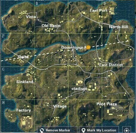 خريطة اللعبة في PUBG MOBILE LITE