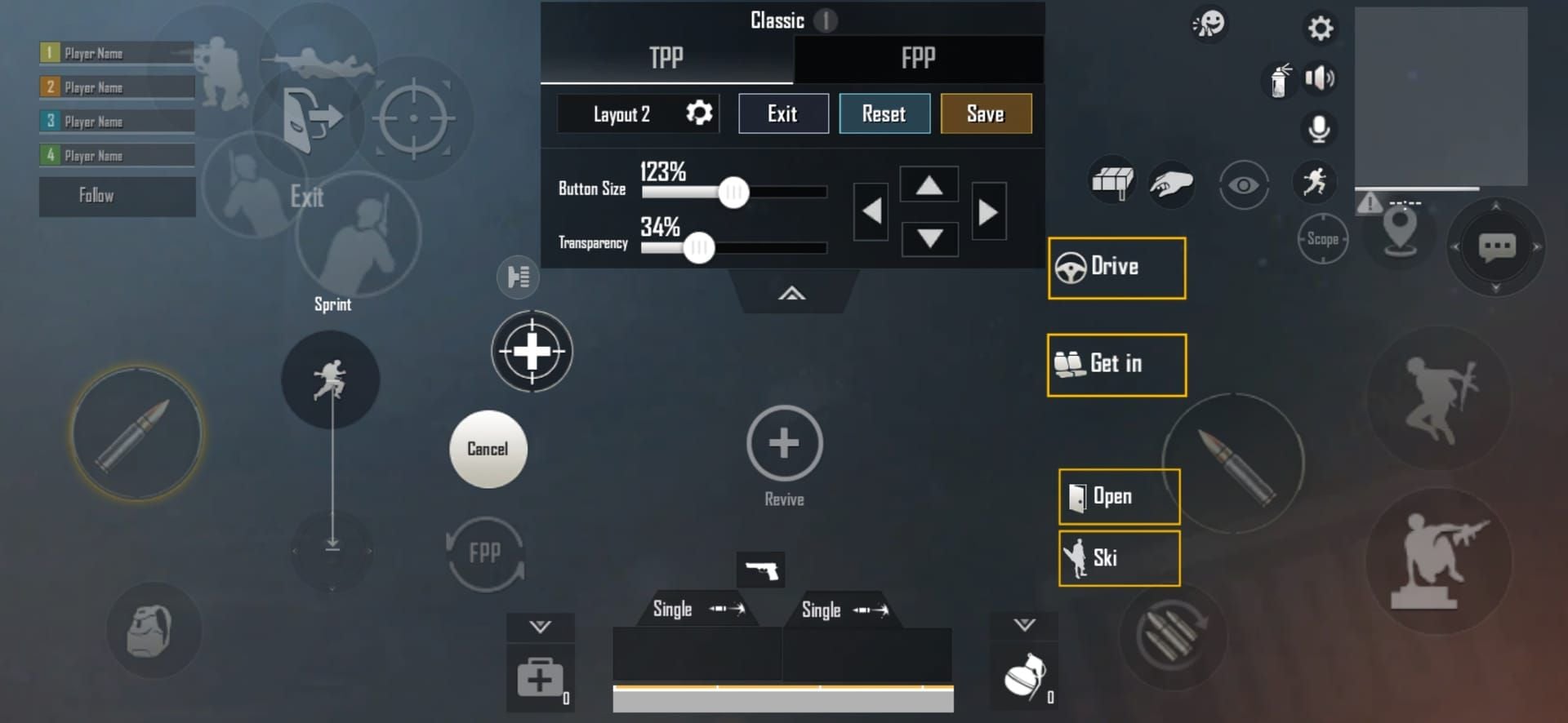 Pro streamer 4-finger claw sensitivity layout in PUBG Mobile
