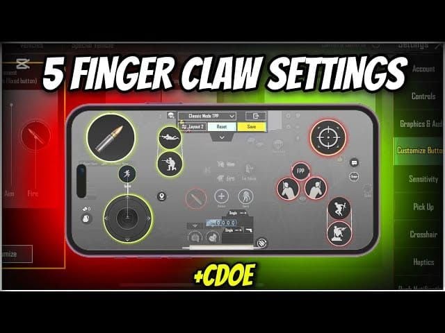 PUBG Mobile advanced 5-finger claw control interface