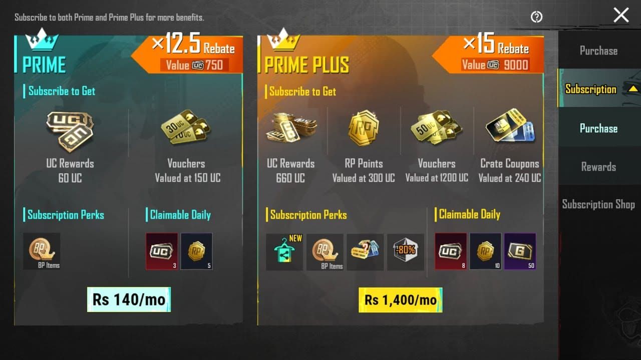 PUBG Mobile Prime vs Plus: 150 vs 900 UC/mo - Best 2025 Deal