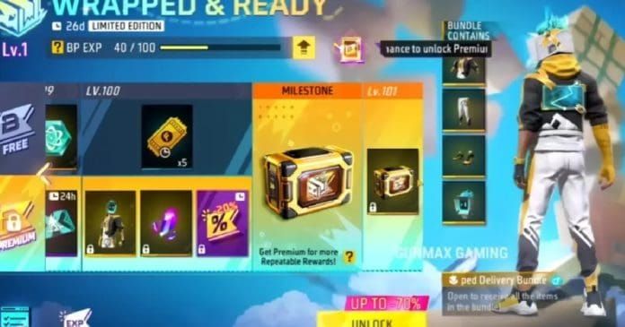 Free Fire Booyah Pass Peek A Boo reward lineup screen