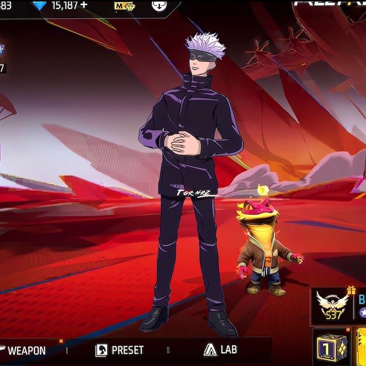 Free Fire Gojo Satoru Jujutsu Kaisen skin bundle