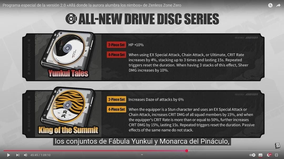 Zenless Zone Zero 4pc King of the Summit Disc Drives