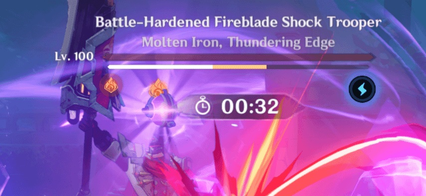 Battle-Hardened Fireblade Shock Trooper shields in Genshin Spiral Abyss