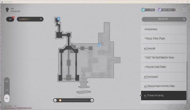Honkai Star Rail map of Cyrene areas showing chests and Nymphs in Nightmare’s Echo and Memortis Shore