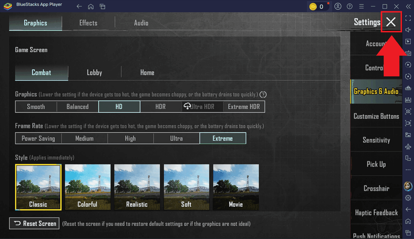 إعدادات رسوميات PUBG Mobile Smooth Extreme