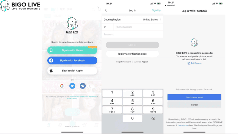 لقطة شاشة موقع Bigo Live الرسمي الآمن