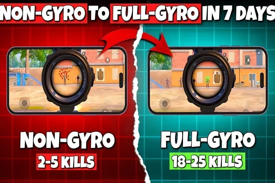 Comparison of gyro and non-gyro recoil control in PUBG Mobile