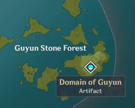 Genshin Impact Domain of Guyun artifact domain screenshot