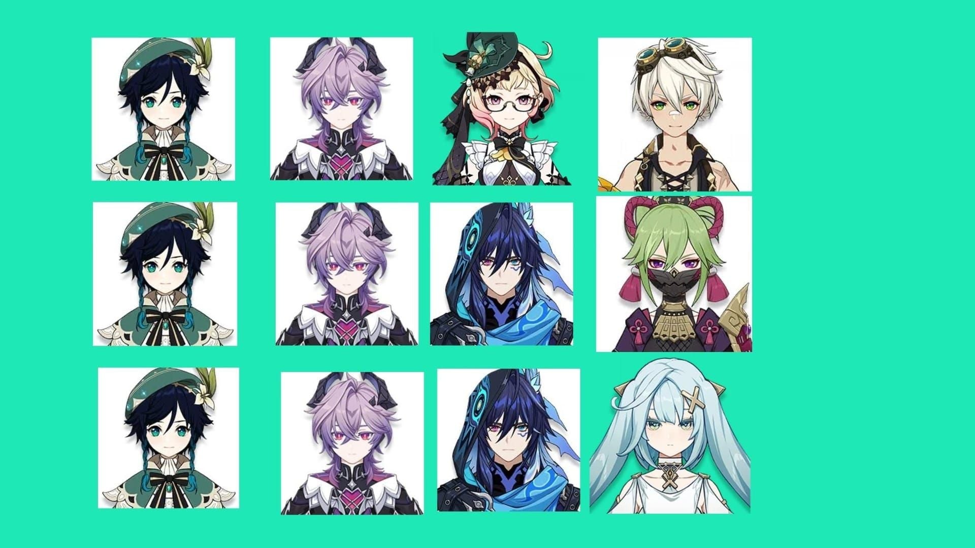 Genshin Impact team composition featuring Durin, Venti, Bennett, and Fischl