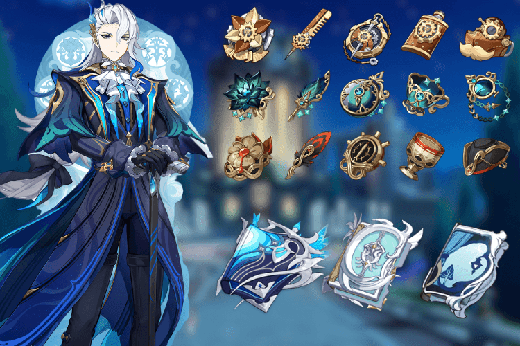 Genshin Impact Neuvillette artifact and weapon build screenshot