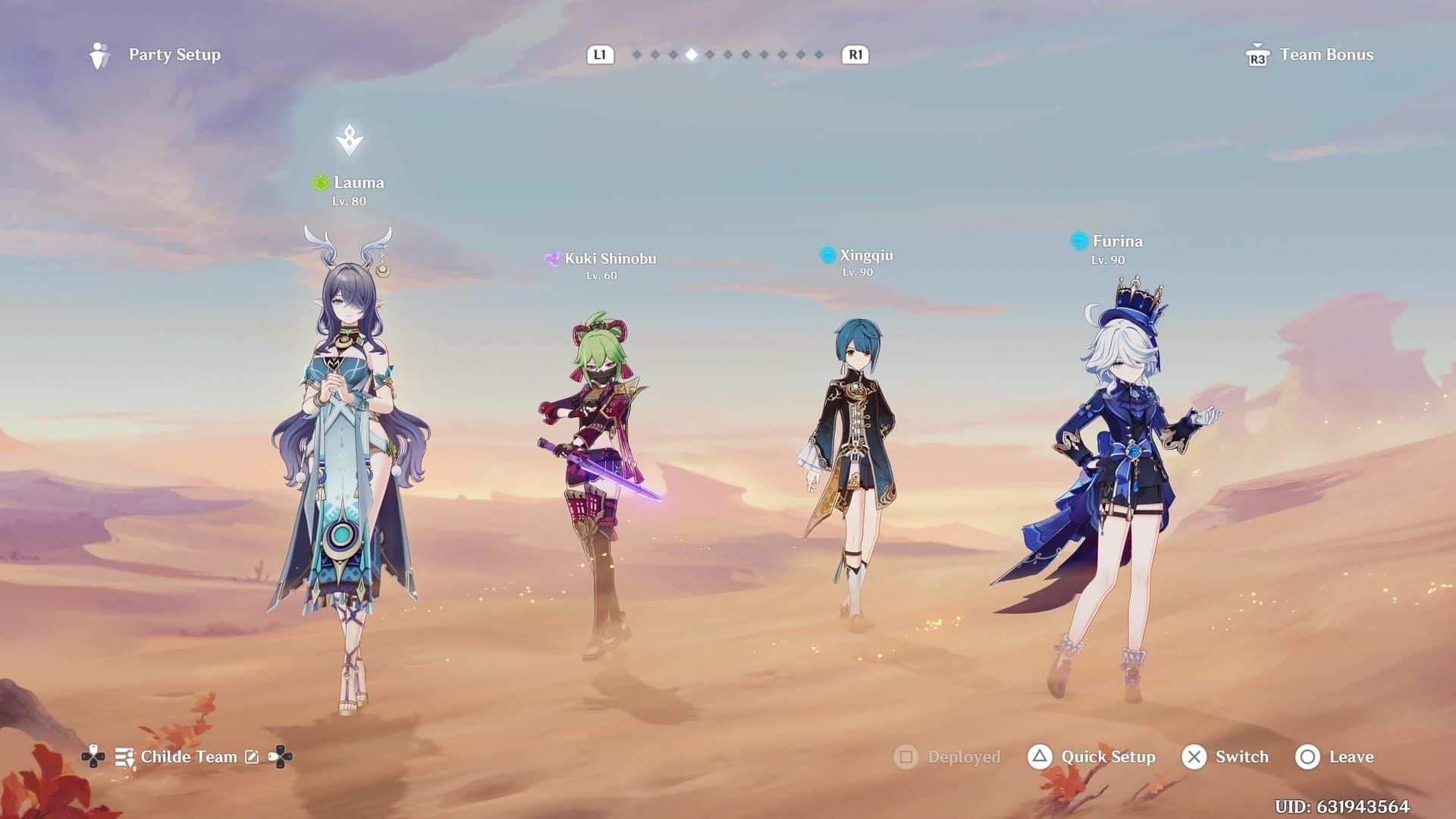Genshin Impact Nefer Hyperbloom team composition screenshot