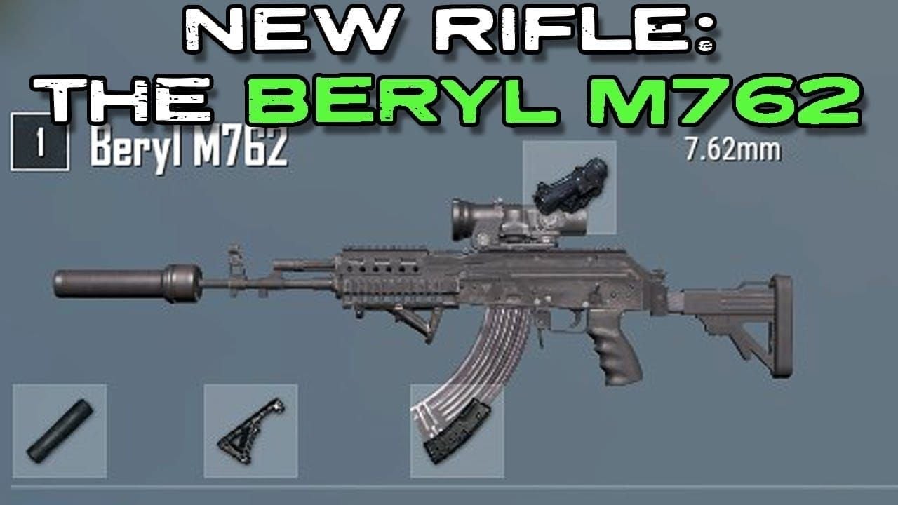 Optimal PUBG Mobile Beryl M762 loadout with attachments