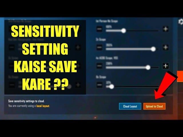 PUBG Mobile sensitivity settings cloud import interface