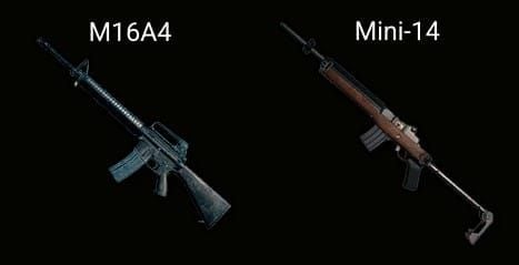 Comparison of PUBG Mobile Mini-14, SLR, and SKS recoil and stats