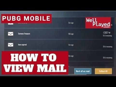 واجهة البريد في PUBG Mobile لاسترداد UC