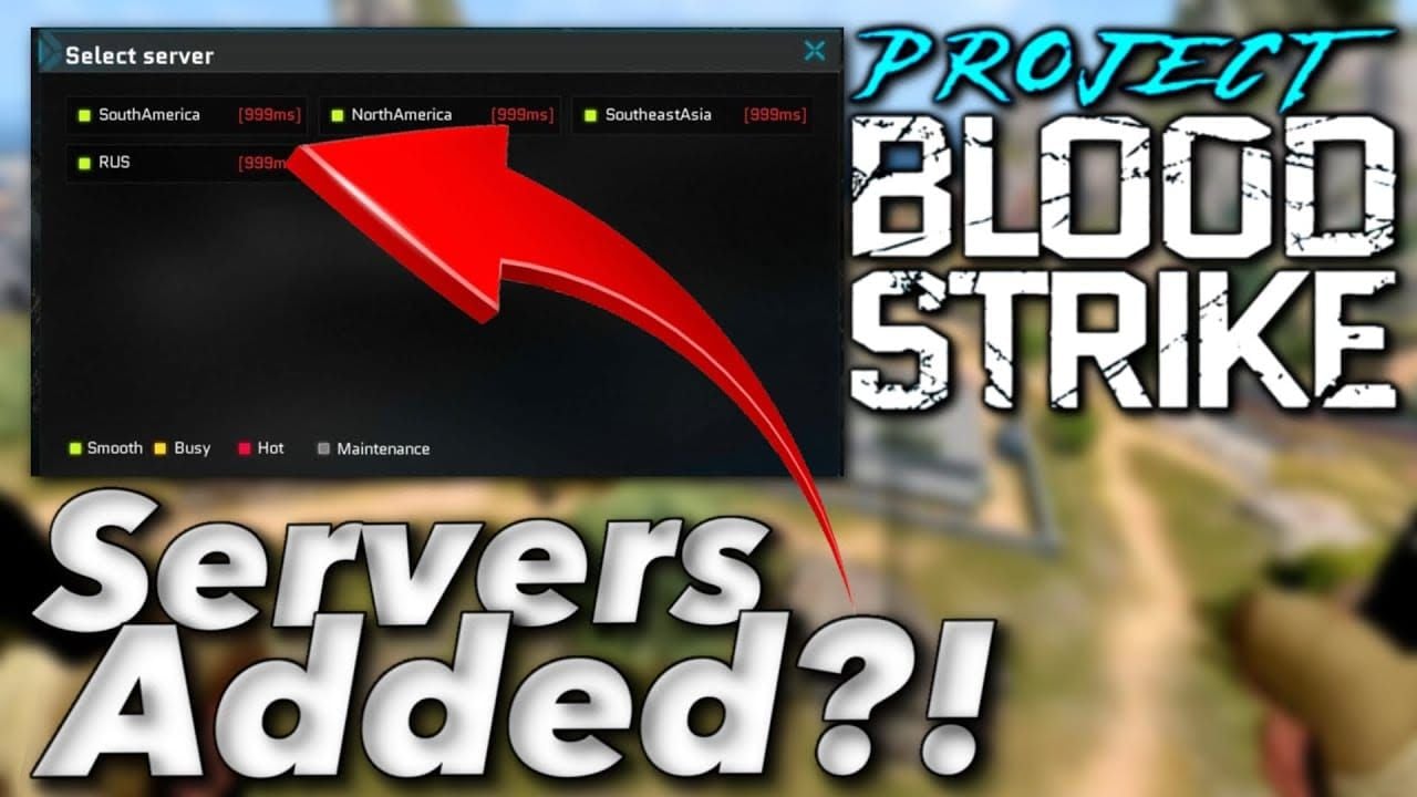 Blood Strike server and region selection interface