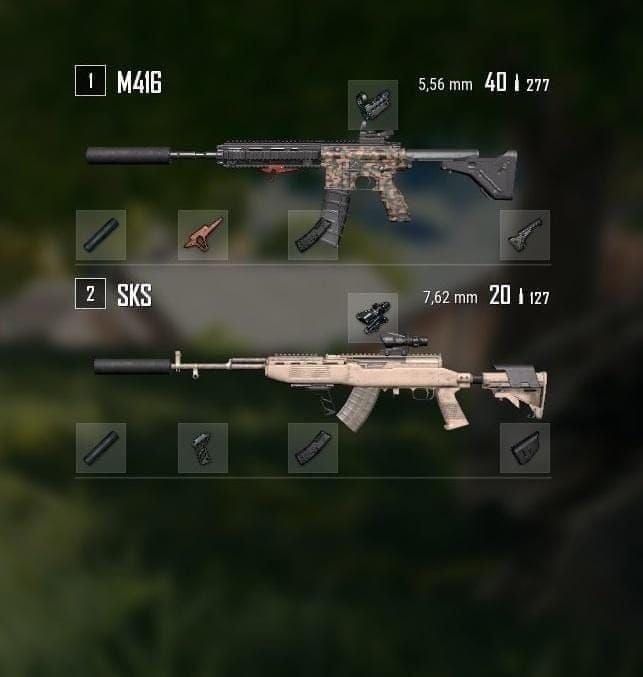 PUBG Mobile optimal loadout with M416, SKS, and Winterland Kar98K