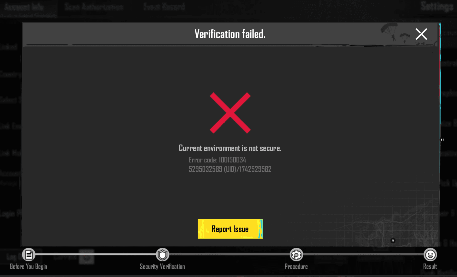 Примеры ошибок пополнения UC в PUBG Mobile