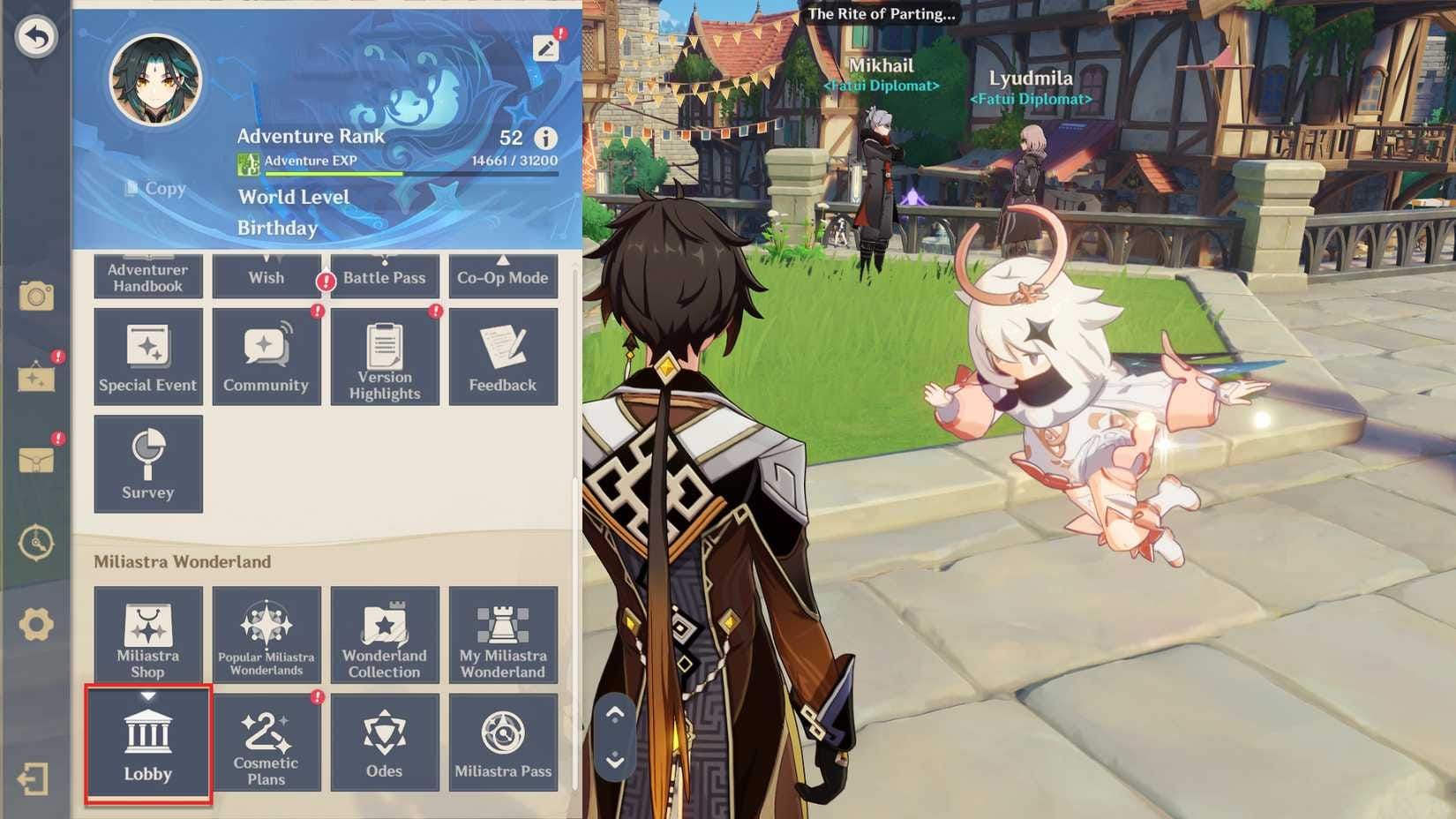 Genshin Impact solo vs co-op lobby comparison