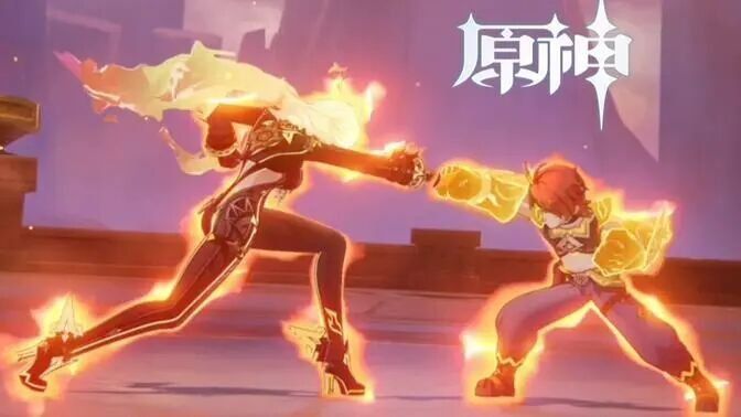 '玛薇卡'大战'希巴拉克'！现代最强vs史上最强！拳拳到肉的双神对决！太帅了这打斗动画，希巴拉克十分认可玛薇卡【原神5.3版本火神玛薇卡传说任务高光收录】